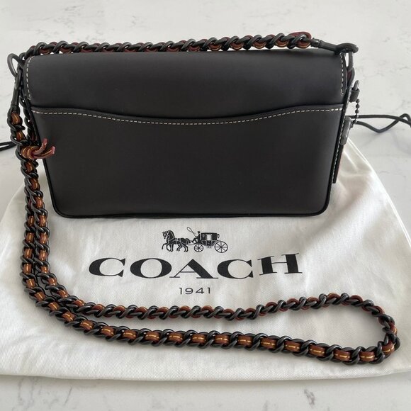 Coach Dinky Tabby Genuine Leather Shoulder Bag Brown/Tan/Cream/Burg Sz OS NWT - Picture 11 of 12